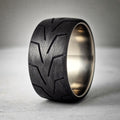 Broad Carbon Tread Ring On Titanium