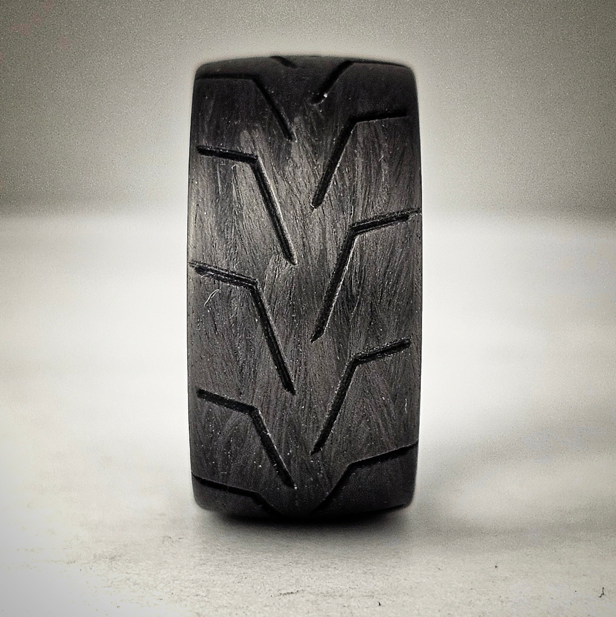 Broad Carbon Tread Ring On Titanium