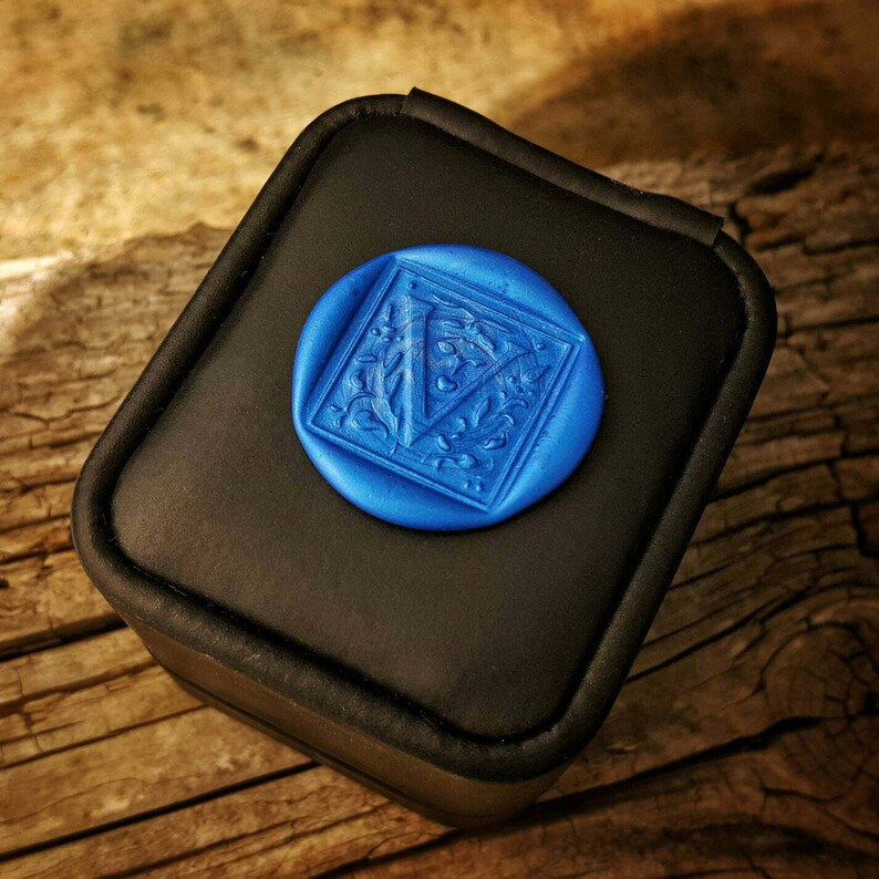 Serrated Carbon Fiber Ring: Blue Edge, Comfort Fit Wedding Band