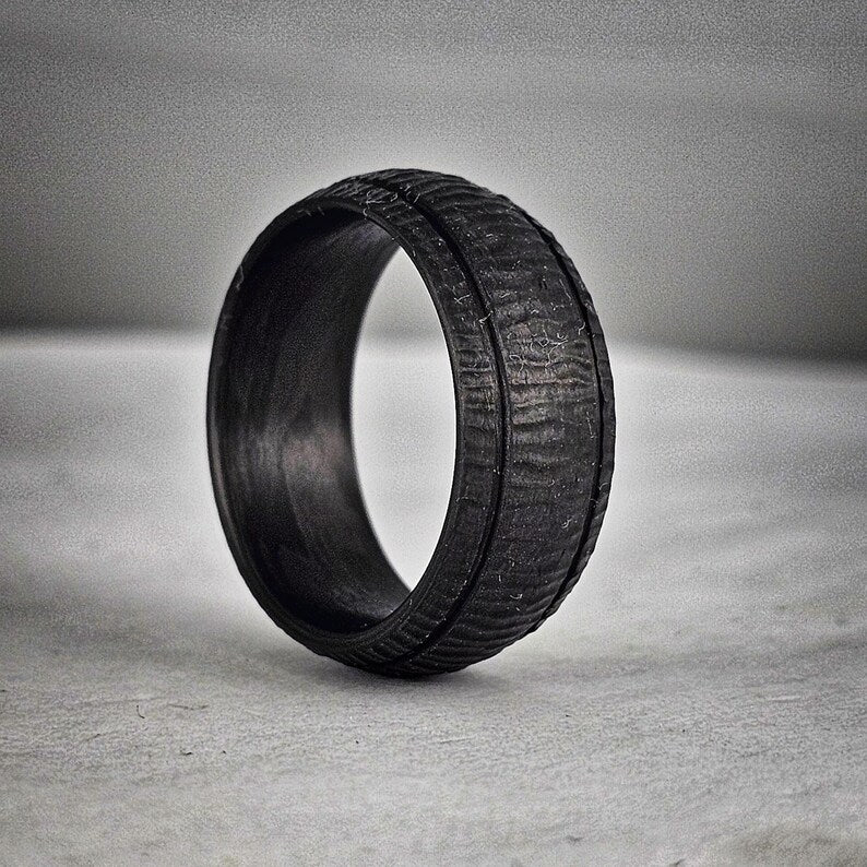 Nightmare, Carbon Fiber Ring. Strong, Light Weight, Wedding Ring, Comfort fit, Durable Finish