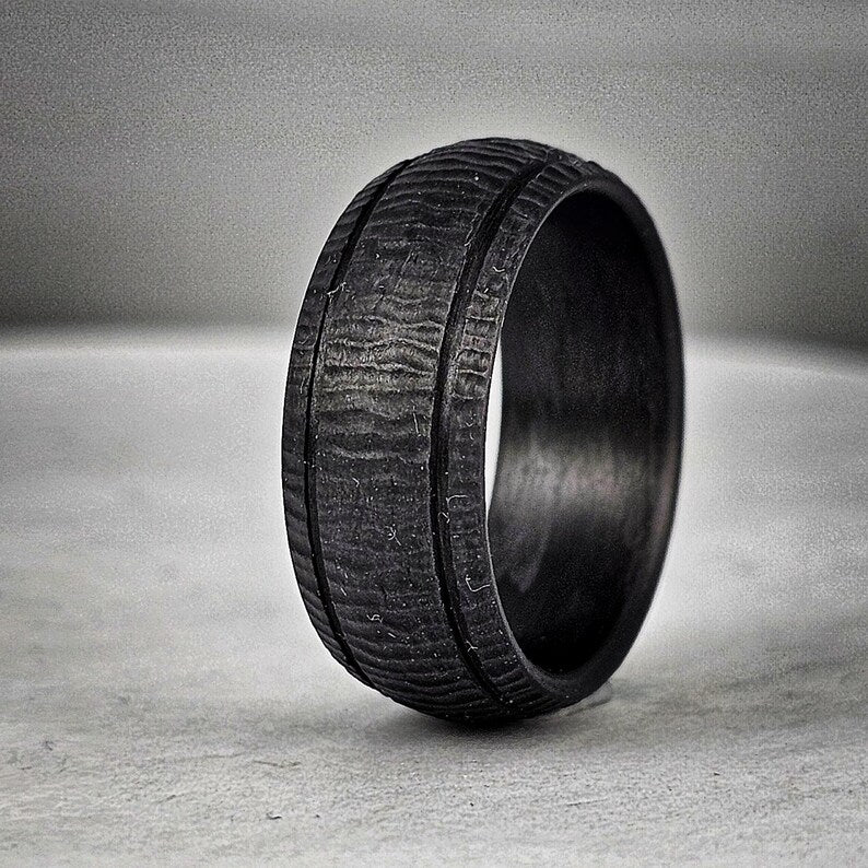 Nightmare, Carbon Fiber Ring. Strong, Light Weight, Wedding Ring, Comfort fit, Durable Finish