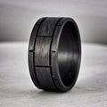 Blockade, Carbon Fiber Ring. Black Wedding Band, Understated Jewelry,